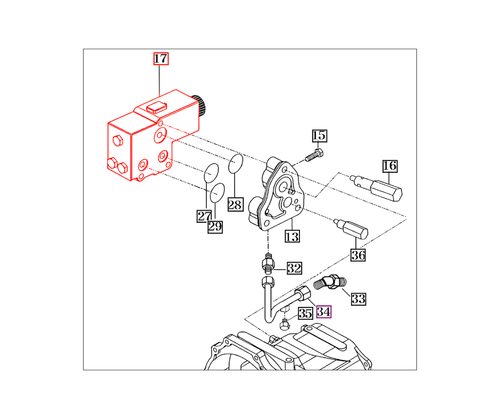Mahindra PTO valve assembly 16605182000 for 10 Series 2310 2810 3510 4110 4510 tractors