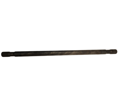 Mahindra front propeller shaft 16504310010 (D=25) used as the front drive shaft between the transmission and front differential on 10 Series 3510 and 4110 4WD tractors with old and new sheet metal.