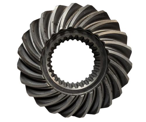 Mahindra 23‑tooth front differential ring bevel gear 16704112111 used one per front diff assembly on 10, 2500 and 2600 Series tractors including 4010, 5010, 6010 and 2538–2660 models.