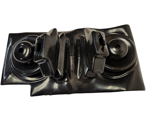 Mahindra backhoe rubber boot ATI83235, OEM control handle dust boot used on 3265, 3375, 485, 50, 509, 511, 5545B, 595, 65B, 75B and 85B backhoes to seal and protect the control valve levers from debris and weather.