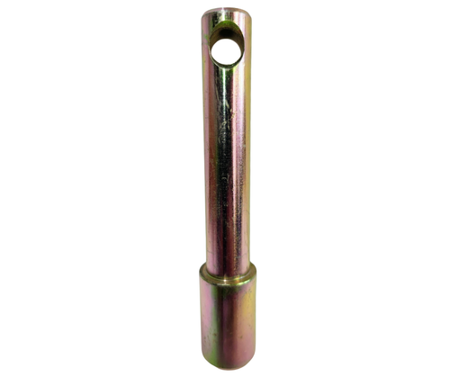 Mahindra Category I top link pin 005557693R2 for 00, 25, 30, 4500 and 5500 Series tractors, OEM 3-point hitch pin that connects the center top link to the tractor’s three point linkage bracket.