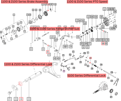 Mahindra 20x30x7 differential lock shaft oil seal 006511675V1 for 1120/1123/1126 sub-compact, 2123/2126 compact and 5145/5155 4WD tractors, OEM seal that fits around the diff lock shaft in the transmission to prevent hydraulic/transmission oil leaks.