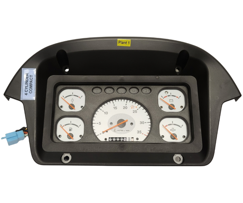 Mahindra E007700855D92 E007700855D91 rectangular instrument cluster for 35 Series 4535 and 5035 tractors (Gear, HST and PST), multi‑gauge dash panel with tachometer, warning lights and fuel/temperature gauges in the sheet metal and electricals instrument panel.
​