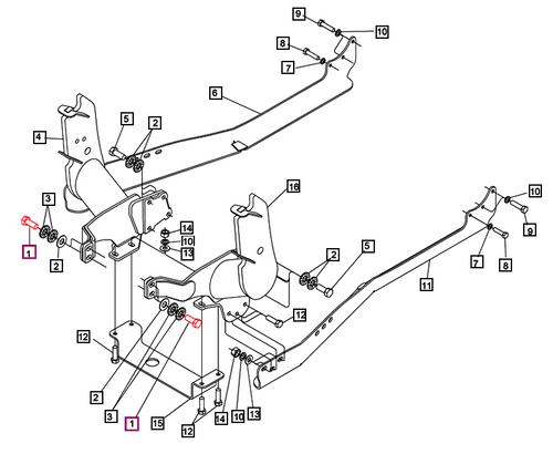 Mahindra hex head cap screw KMW05692152 14-2 x 60 Grade 10.9 for MB60 and Max 24 backhoe subframes and ML202 Max 24 Max 25XL and KMW-1635 loader mounting brackets.