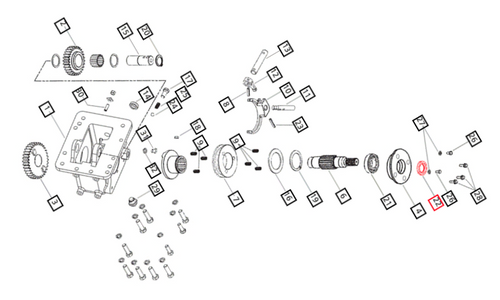Mahindra OEM drop box oil seal 006503874C1 for IPTO/SLPTO and transmission drive in 4025, 4540/4550, 5530/6030/6530 and 5555/5565/5570 4WD tractors.