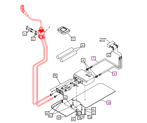 Mahindra loader joystick controller IL-14613 with cables replaces KMW14083070 for 6065, 6075 and 7095 tractor loaders