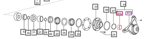 Mahindra rear pillow block bush 006505378D1 for front axle central rear pillow block on 4025, 3535–5035, 3540/3550, 4540/4550 and 3640/3650 4WD T4 tractors. Item#41b