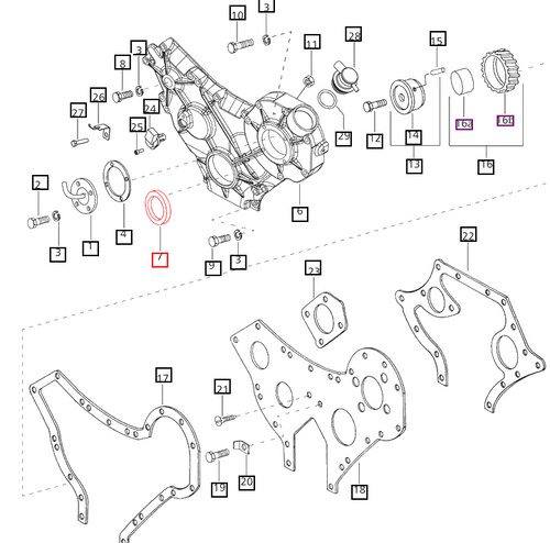 Mahindra front crankshaft oil seal 006015011V1 for crankcase/front cover on 4540/4550, 1635, 5145/5155 and Roxor engines replacing 006002829A1 and 005556721R1