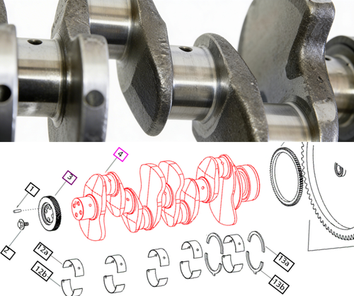 Mahindra 4 cylinder engine crankshaft 006017191C1 000020048E05 for 6025 6000 and 6030 tractor engines