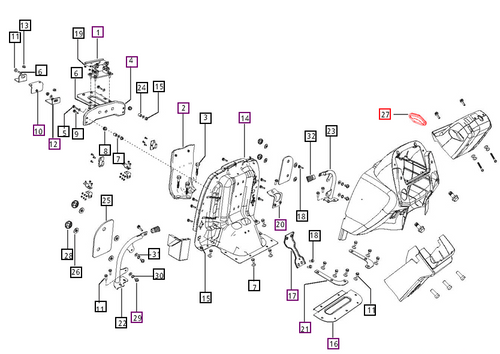 Mahindra forward reverse lever rubber boot E007605779D1 for 3535 3540 3550 4035 4535 and 5035 tractor firewall forward reverse shifting lever opening