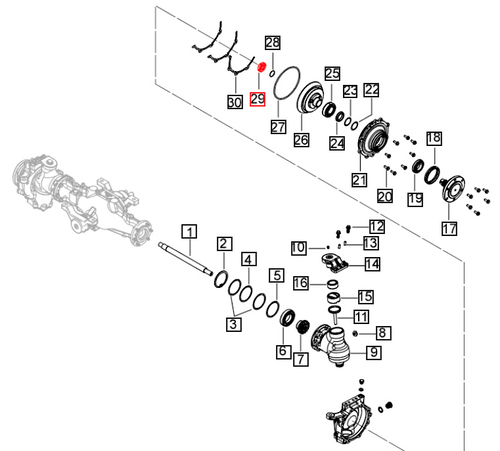 Mahindra M35 x 1.5 front axle hub lock nut 006519562V1 for 5100 Series 5145 and 5155 4WD tractor left and right hub assemblies