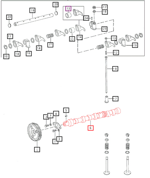 Mahindra 3 cylinder engine camshaft 005555078R2 for 25 Series 3325 3525, 05 Series 3505 E350, 35 Series 3535 4035 and C Series C27 C35 tractor diesel engines