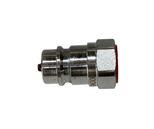 Mahindra KMW05806081 1/2 inch male hydraulic quick coupler used on KMW loaders and backhoes including ML114, ML170, ML245, ML255, ML265, ML266, ML270, ML275, ML276, ML284, ML285, MB2710, MB3710, 1710C, 3720A, 1626 and 1635.