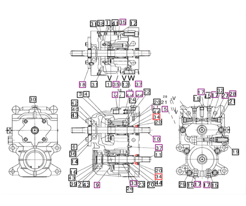 Mahindra hydrostatic transmission oil seal 19571301330 for 1526 1626 1635 1640 2815 3016 3215 3316 3616 HST tractor HST unit and transmission assemblies. Priced and Sold Per Each.