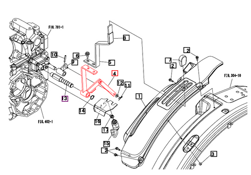 Mahindra 19487772AG0 rear PTO arm for PTO engagement linkage on 1533 1538 1635 and 1640 compact tractors.