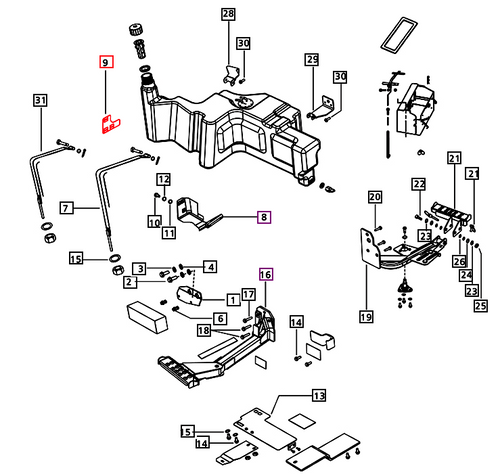 Mahindra E005559236B91 005559236B91 right hand rear 3‑in‑1 combination lamp sub assembly for 5525 2WD T2 and 6025 2WD T2 tractor plough lamp and 3‑in‑1 lamp systems.