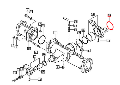Mahindra O-ring 101.19 x 3.53 S2153020500 for sealing front axle housing and supporter on 2565 2665 2670 4530 5545 6110 7010 9110 9125 mForce 105 and 105XL tractors