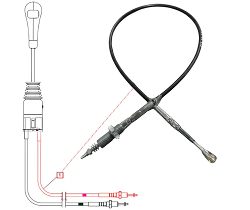 Mahindra KMW14083099 915mm joystick cables for KMW-1635 loader joystick control on 1635L and 1635CL tractors