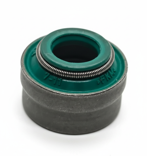 Mahindra valve stem seal 000020345E05 for sealing intake and exhaust valve stems in cylinder head assemblies on a wide range of Mahindra tractor diesel engines