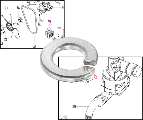 Mahindra 3/8 inch spring lock washer 001082012R2 used with 3/8 UNC and M10 bolts on engine hydraulics brake linkage fuel tank platform PTO and sheet metal assemblies across many Mahindra tractor models