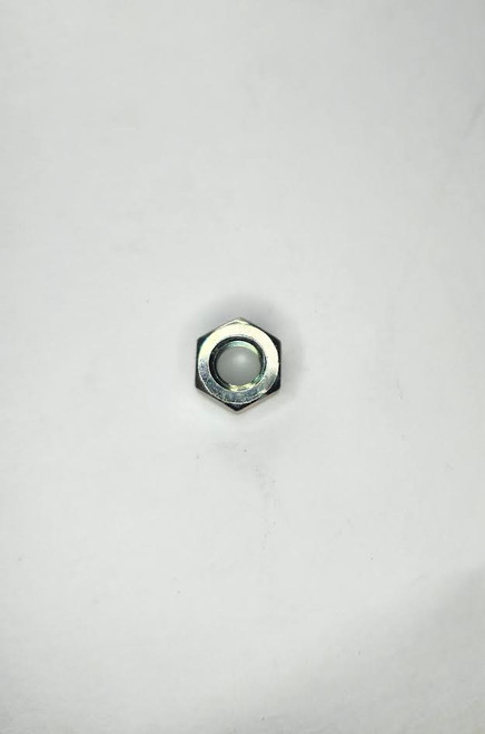 Mahindra hex nut M6 V3002600060 used for battery mounting, brake pedals, linkages, fenders, side covers, bonnets and change levers on multiple Mahindra tractor series and models.