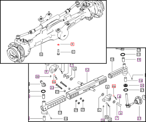 Mahindra front axle and support spring lock washer 000050614D02 used with power steering bracket and front axle support fasteners on 5530 6030 6530 5555 5565 5570 6065 6075 7085 7095 5145 and 5155 tractors.