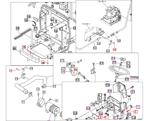 Mahindra bolt with washer M8x20 H1540108020 used as OEM flange mounting bolt for air cleaner, bonnet, fender, seat, safety frame, front axle, hydraulic line and HST control components on compact Mahindra tractors.
