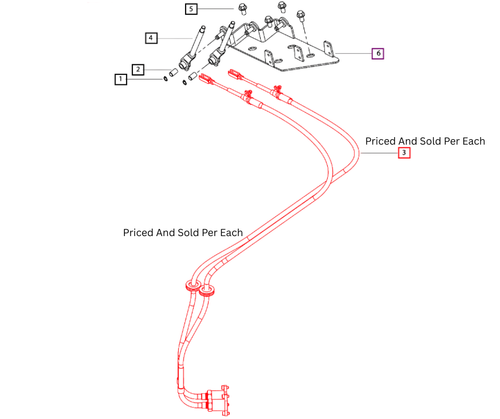 Mahindra Bowden cable assembly 008005975U91 for operating the rear auxiliary hydraulic valve from the cab lever on 6065 6075 and 7095 tractors.