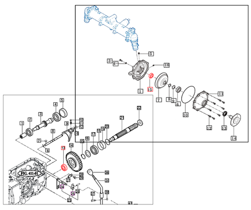 Mahindra HL1 ball bearing V6041106205 for 10, 2500, 2600, eMax and eMax L Series tractors, OEM transmission and PTO bearing used on input and counter shafts, main and sub change gears, mid PTO options and front gear case assemblies.