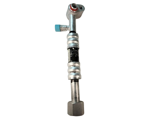 Mahindra Pipe, Suction No. 1 14628302800 A/C suction line for 4510, 5010, 6010 and 6110 cab tractors, connects the evaporator/heater & air‑con assembly back to the compressor in the cab HVAC system.