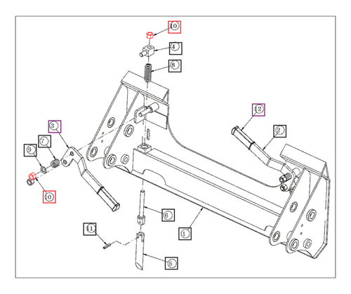 Mahindra M16 lock nut ANSNL16200Z for Ansung loader grille guard bumper and skid steer quick attach systems on 4025 4525 4540 4550 Max 26L Max 26XL Max 26XLT and 1626 tractors