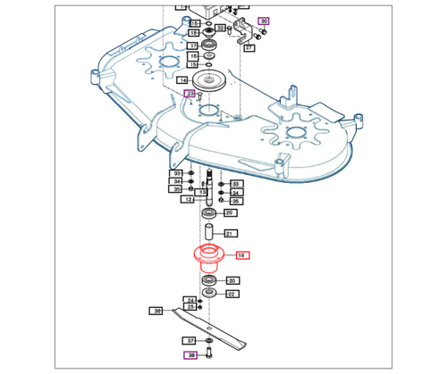 Mahindra TYM eMax54M 54 inch mower gearbox housing 94002000320 for eMax 20S mid mount mower deck service parts assemblies