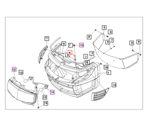 Mahindra hood wing bolt A1400600620 for 2415 2516 and Max 22 24 25 26 XL 28 XL tractor bonnet attachment
