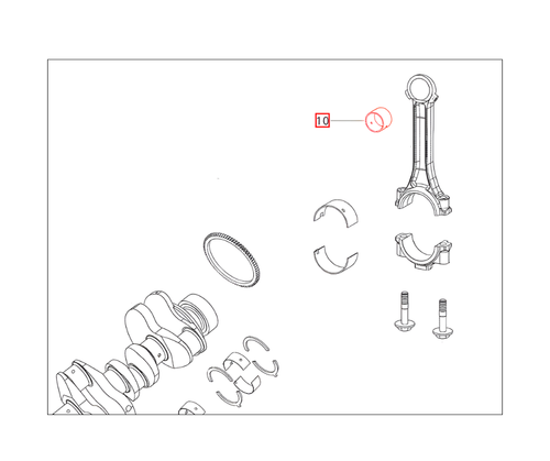 Mahindra connecting rod bushing 006006803F1 for 5525 5530 6030 6525 6530 7060 7520 8560 7085 7095 8090 and 8100 tractors, OEM small end con rod bush that carries the piston pin in the crank train system.
