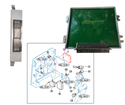 Mahindra controller unit function 18716462900 replaces 19026462906 for mForce 105 Premium Cabin and mForce105XL-P tractors, OEM electronic control module used in the electrical system and harness.