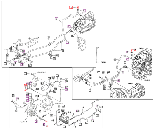Mahindra hydraulic line eye bolt 10302534000 for 2015 2615 2815 3015 3215 2816 2216 3016 3316 3616 1526 1533 1538 1626 1635 1640 and Max 26XLT tractors, OEM eye bolt that clamps and supports hydraulic hard lines and hoses on the frame.