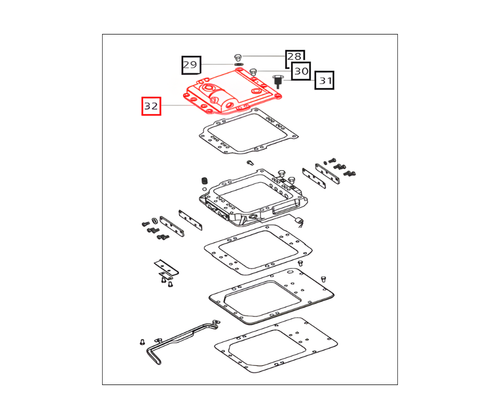 Mahindra housing lever 000031254B12 for Mahindra 25, 00, 4500, 5100, and 6525 Series tractor gear shifter mechanisms and transmission case cover front assemblies.