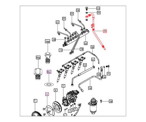 Mahindra pipe overflow rail assy to tank 006020682D1 is a genuine OEM fuel line that connects the high‑pressure fuel rail / injector overflow port back to the fuel tank on a wide range of Mahindra Tier 4 tractors, including 1500 Series 1533 and 1538 Gear and HST 4WD, 1600 Series 1640 Gear and HST OS and cab (standard and Refresh), 2500 Series 2538 HST OS and cab, 2540 Gear T4 and 2545 Gear and Gear Cabin T4, 2600 Series 2638 HST OS and cab and 2645 Gear OS and cab, and 3500/3600 Series 3540 and 3550 HST and PST T4 and 3640 and 3650 HST and PST T4 (cab and open station). This formed metal fuel tube returns excess fuel from the rail back to the tank to control rail pressure and prevent leaks; replacing a cracked, kinked or leaking pipe helps cure fuel seepage around the injectors and keeps the fuel system operating correctly.