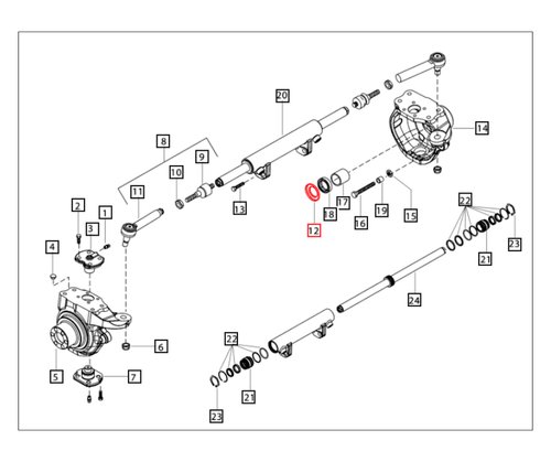Mahindra bush front pillow block 006504502D1 for Mahindra 25, 35, 3500, 3600, and 4500 Series tractor front axle central (pillow block) pivot assemblies.