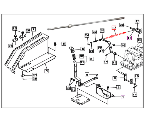 Mahindra 3 point hydraulic linkage rod 10212433001 fits the hydraulic lift assemblies on Mahindra 15 Series 2615 Gear, 2615 HST 4WD, 3015 HST and 16 Series 2816 Gear and 2816 HST 4WD tractors, connecting the 3-point hitch to the hydraulic lift for smooth raising and lowering of implements.
