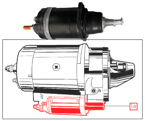 Mahindra starter solenoid E007701630D91 fits the starter motor and rotational machine assemblies on multiple Mahindra tractors, including 5500 Series 5545 4WD T4 and 5555 2WD T4, 30 Series 6530 2WD/4WD T3, 5500/60 Series 5565 and 8560 2WD/4WD/cab, mPower 75 and 85 platform and cab models, 6000 Series 6065/6075 2WD/4WD and Tier 4 refresh, 7000 Series 7085 and 7095 4WD cab, 8000 Series 8090 and 8100 cab, and 9000 Series 9110P/S and 9125P/S cab tractors, controlling power to the 3.6 kW starter for reliable engine cranking.