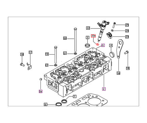 Mahindra common rail injector copper washer 2.5 mm 006028437H1 fits the cylinder head assemblies on Mahindra 3500 Series 3540/3550 HST and PST (including cab), 4500 Series 4540 and 4550 2WD/4WD Tier 4, 5500 Series 5545/5555/5570 2WD and 4WD Tier 4 Synchro, 3600 Series 3640/3650 HST and PST cab and platform tractors, and mPower 75 and mPower 85 platform and cab models, providing a crush seal between the common rail injector and cylinder head to maintain compression and prevent fuel leakage.