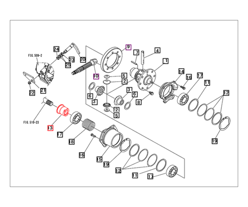 Mahindra final drive sleeve 10441421000 fits Mahindra 15 Series 2415/2815/3215 HST and gear, 16 Series 2516/3316 HST and gear, and Max Series/Max XL Max 26XL, Max 28XL, Max 26XLT HST and gear tractors, where it installs in the rear axle final drive and brake assemblies to support rotating shafts and help maintain proper gear alignment.