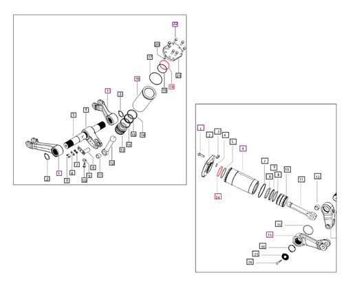 Mahindra hydraulic backup ring 000013367P04 for 82.22 x 2.62 O‑rings fits Mahindra 20 Series 5520/6520/7520, 60 Series 7060/8560 (including cab), mPower 75 and 85 platform and cab tractors, and 8000 Series 8090 and 8100 cab tractors, supporting the 3‑point lift piston O‑ring in the hydraulic cylinder and rockshaft assembly to help prevent extrusion and leaks under high pressure.