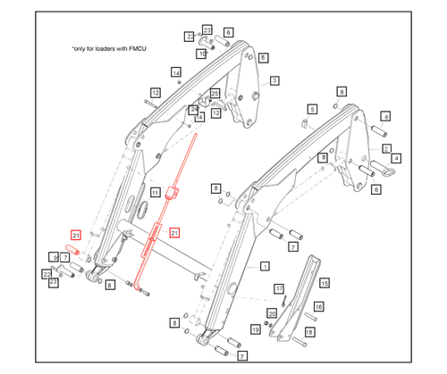 Mahindra bucket level indicator kit 60085426ALO for L11 and L21 loaders on 1120 1126 2123 2126 tractors.