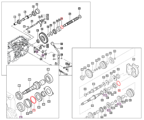 Mahindra PTO snap ring / C-type stop ring V7051400720 used in transmission mid case, pinion gears, PTO change gears, transfer gear sets and front differential gears on 2310, 2538, 2540, 2545, 2555, 2565, 2638, 2645, 2655, 2660, 2665, 2670, 2810, 3510, 4010, 4110, 4510, 4530, 5010, 6010, 6110, 7010, 9000, eMax and mForce 100 tractors.