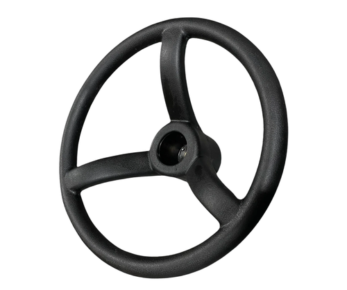 Mahindra steering wheel assembly E007607078D91 is a genuine OEM steering wheel used across multiple Mahindra tractor families, including 35 Series 3535, 4035, 4535 and 5035 Gear, HST and PST models; 3500 Series 3540 and 3550 HST and PST T4 (cab and open station); 3600 Series 3640 and 3650 HST and PST T4 (cab and OS); and 5100 Series 5145 and 5155 4WD tractors. It mounts on the steering column in the wheel and column assembly and is the correct replacement when the original steering wheel is cracked, loose, or badly worn, helping restore a secure, comfortable grip and clean look in the operator’s station.