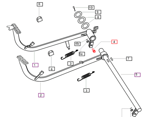 Mahindra foot brake adjuster pin 003064219R3 for brake pedal and oil‑immersed brake linkages on multiple 05, C, 25, 00, 30, 4500 and 5500 Series tractors