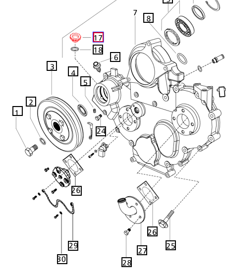 Mahindra engine oil filler cap 006032879U1 for front crankcase cover on 2660/2670 and 6065/6075 tractors