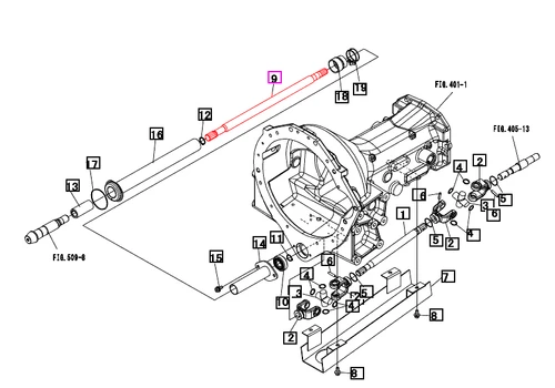 Mahindra front drive Shaft B 4WD 19482911000 replacing 19482906000 for 1500 Series 1533/1538 and 1600 Series 1640 4WD tractors, shown as front drive shaft used in axle brake front drive assemblies from Bill’s Tractor Parts.